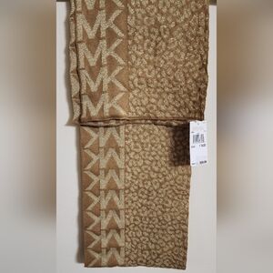 Michael Kors Metallic Gold Cheetah Print Scarf